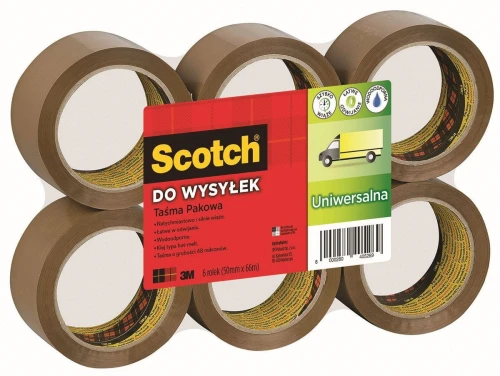 Taśma pakowa Scotch brązowa 50 mm 66 m (371)