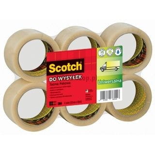 Taśma pakowa Scotch przezroczysta 50 mm 66 m (371)