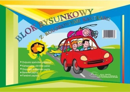 Blok rysunkowy Protos A4 kolorowy 80g 19k 210 mm x 297 mm