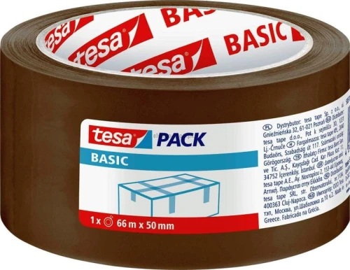 Taśma pakowa Tesa Basic brązowa 50 mm 66 m (58571-00000-00)