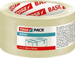 Taśma pakowa Tesa Basic przezroczysta 50 mm 66 m (58570-00000-00)