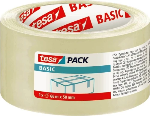 Taśma pakowa Tesa Basic przezroczysta 50 mm 66 m (58570-00000-00)