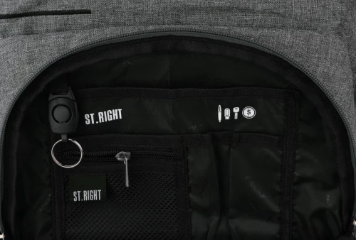 Plecak St.Right MELANŻ JASNO SZARY (BP-35)
