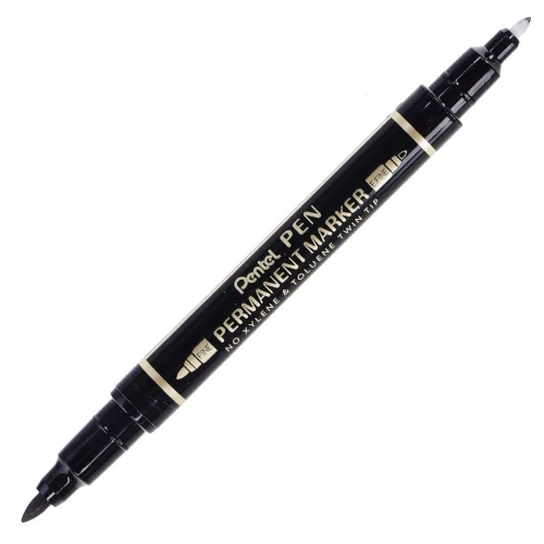 Foliopis Pentel dustronny, czarny mix mm (N75W-AE)
