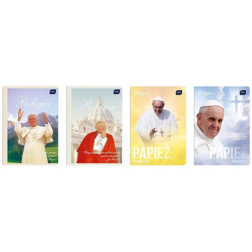 Zeszyt tematyczny Interdruk Jan Paweł II/Franciszek RELIGIA A5 60k. 70 g krata (ZE60RELMIX)