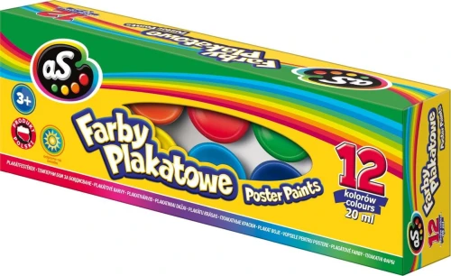 Farby plakatowe As kolor: mix 20 ml 12 kol.