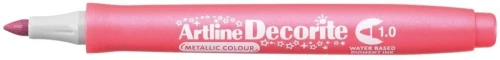 Marker permanentny Artline metaliczny decorite, różowy 1,0 mm pędzelek końcówka (AR-033 8 8)