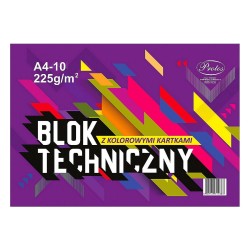 Blok techniczny Protos A4 kolorowy 225g 10k