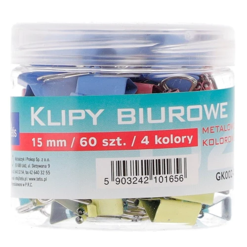 Klip Tetis pastelowy mix 15 mm (GK002-A)