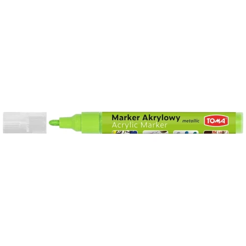 Marker specjalistyczny Toma akrylowy-zielony jasny metaliczny, zielony metaliczny 2,5 mm okrągła końcówka (TO-402)