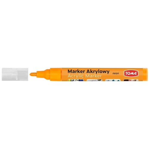 Marker specjalistyczny Toma akrylowy-pomarańczowy neonowy, pomarańczowy 2,5 mm okrągła końcówka (TO-402)