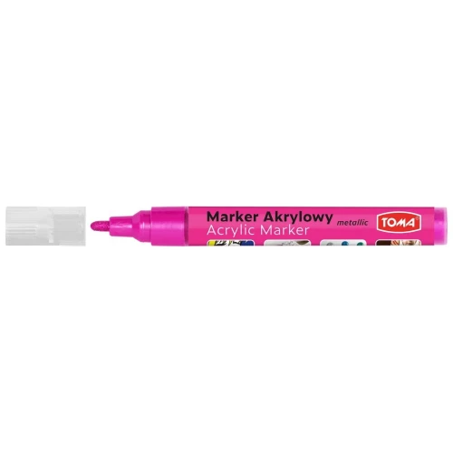 Marker specjalistyczny Toma akrylowy-metaliczny rózowy, różowy metaliczny 2,5 mm okrągła końcówka (TO-402)