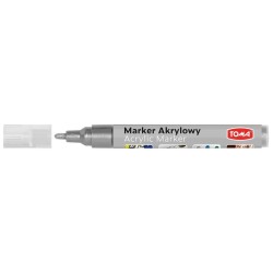 Marker specjalistyczny Toma akrylowy-srebrny, srebrny 2,5 mm okrągła końcówka (TO-402)