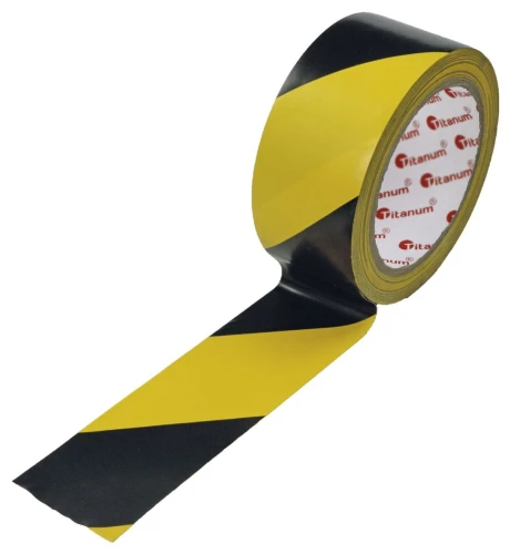 Taśma specjalnego przeznaczenia Titanum ostrzegawcza czarno-żółta 48 mm 20 m