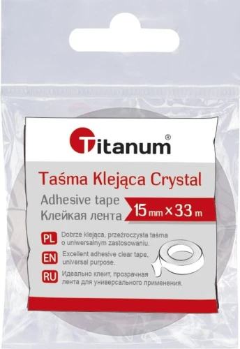 Taśma biurowa Titanum Crystal 15 mm 33 m