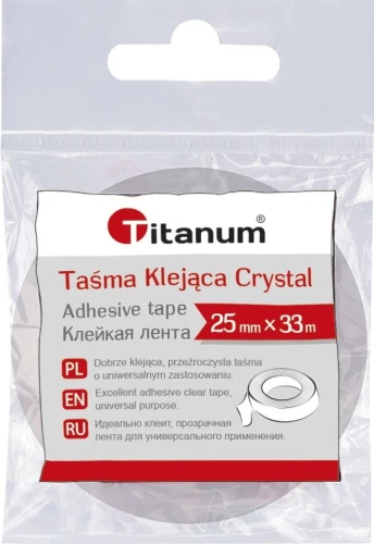 Taśma biurowa Titanum Crystal 25 mm 33 m