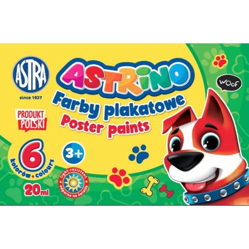 Farby plakatowe Astra ASTRINO kolor: miedziany 20 ml 6 kol. (301221001)