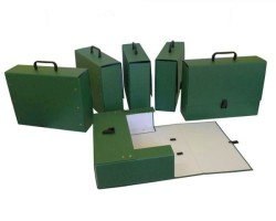 Teczka z szerokim grzbietem na zatrzask Delfin A4 kolor: zielony ciemny (5907623219688)