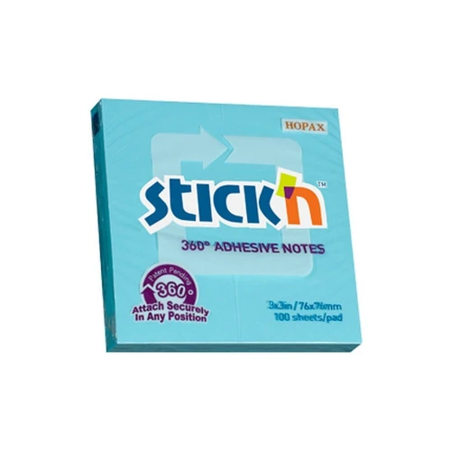 Notes samoprzylepny Stick'n 360 stopni niebieski 100k 76 mm x 76 mm (21553)