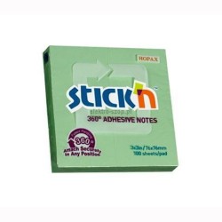 Notes samoprzylepny Stick'n 360 stopni zielony 100k 76 mm x 76 mm (21552)