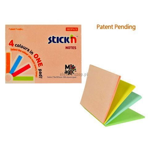 Notes samoprzylepny Stick'n Magic Pads pastel mix 100k 76 mm x 101 mm (21575)