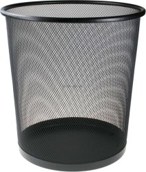 Kosz na śmieci Titanum metalowy 16l - wys. 28 cm, Ø 26,5 cm czarny (M-101B)
