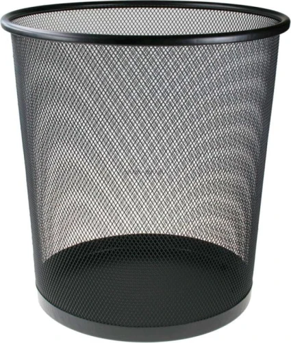 Kosz na śmieci Titanum metalowy 16l - wys. 28 cm, Ø 26,5 cm czarny (M-101B)