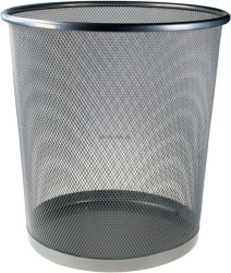Kosz na śmieci Titanum metalowy 16l - wys. 28 cm, Ø 26,5 cm srebrny (M-101S)