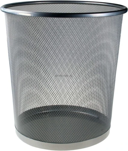 Kosz na śmieci Titanum metalowy 16l - wys. 28 cm, Ø 26,5 cm srebrny (M-101S)