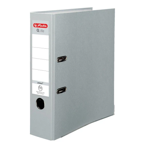 Segregator dźwigniowy Herlitz Q. file Standard A4 popielaty 80 mm (0011167459)