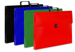 Teczka z szerokim grzbietem na zatrzask VauPe do rysunków B3 kolor: czarny (309/02)