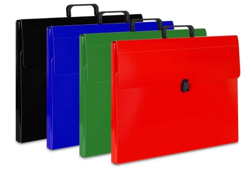 Teczka z szerokim grzbietem na zatrzask VauPe do rysunków B3 kolor: czarny (309/02)