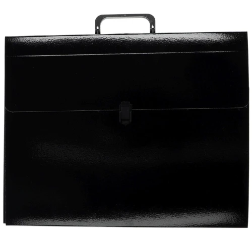 Teczka z szerokim grzbietem na zatrzask VauPe do rysunków B3 kolor: czarny (309/02)