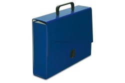 Teczka z szerokim grzbietem na zatrzask VauPe classic II A4 kolor: niebieski (305/03)