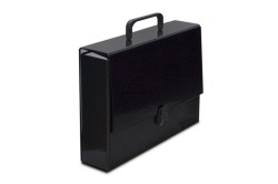 Teczka z szerokim grzbietem na zatrzask VauPe classic II A4 kolor: czarny (305/02)