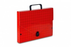Teczka z szerokim grzbietem na zatrzask VauPe A4 kolor: czerwony (300/01)