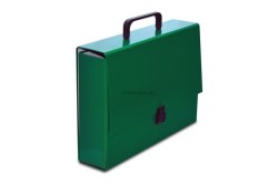 Teczka z szerokim grzbietem na zatrzask VauPe classic II A4 kolor: zielony (305/06)