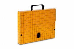 Teczka z szerokim grzbietem na zatrzask VauPe Meeting A4 kolor: żółty (300/08)