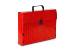 Teczka z szerokim grzbietem na zatrzask VauPe Meeting II B4 kolor: czerwony (301/01)