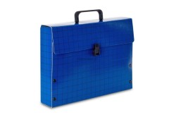 Teczka z szerokim grzbietem na zatrzask VauPe Meeting II B4 kolor: niebieski (301/03)