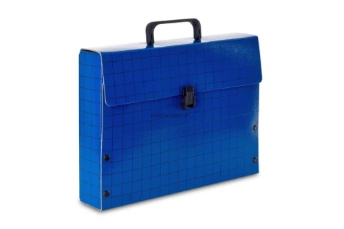 Teczka z szerokim grzbietem na zatrzask VauPe Meeting II B4 kolor: niebieski (301/03)