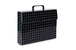 Teczka z szerokim grzbietem na zatrzask VauPe Meeting II B4 kolor: czarny (301/02)