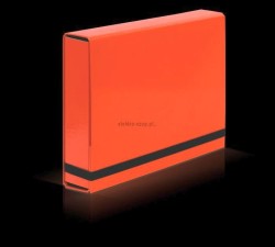 Teczka z szerokim grzbietem na gumkę VauPe box caribic A4 kolor: czerwony (341/21)