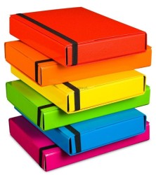 Teczka z szerokim grzbietem na gumkę VauPe box caribic A4 kolor: zielony (341/15)