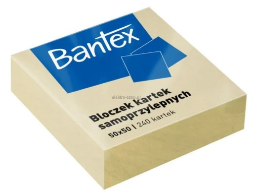 Notes samoprzylepny Bantex żółty 240k 50 mm x 50 mm (400086400)
