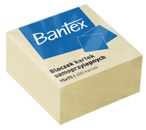 Notes samoprzylepny Bantex żółty 400k 75 mm x 75 mm (400086401)
