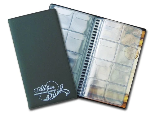 Klaser numizmatyczny Warta Z NOTESEM - czarny 108 mm x 195 mm (112-016)