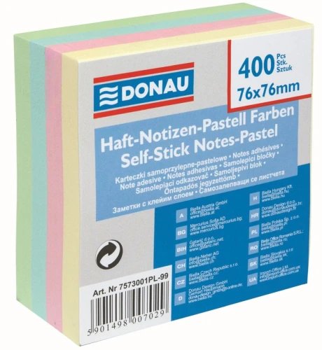 Notes samoprzylepny Donau mix 400k 76 mm x 76 mm (7573001)