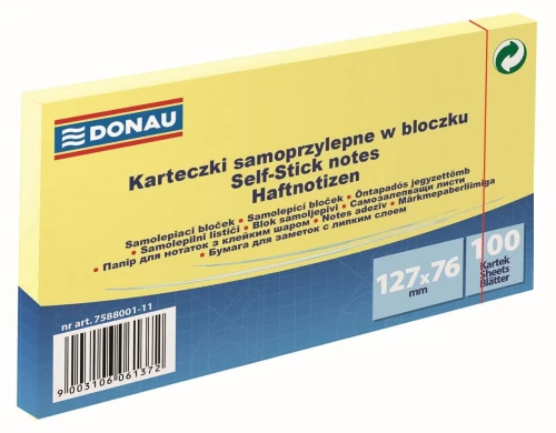Notes samoprzylepny Donau żółty jasny 100k 127 mm x 76 mm (7588001-11)