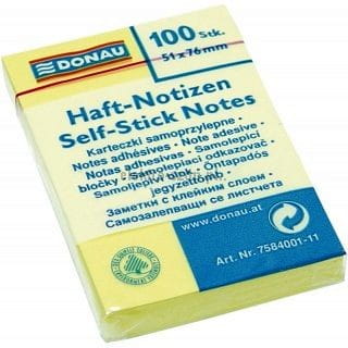 Notes samoprzylepny Donau żółta 100k 51 mm x 76 mm (7584001)